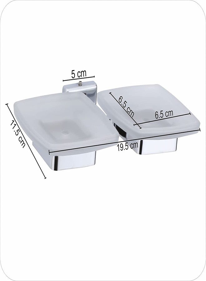 iSTAR Stainless Steel with Glass Case Soap Holder/Soap Dish/Bathroom Soap Stand/Bathroom Accessories (Double) - Image 4